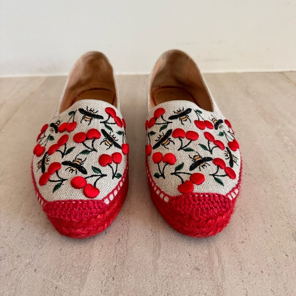CASTAÑER Cherry & Bees Kenda Merlion Park Embroidered Espadrille Flats Size 39 - Picture 5 of 11